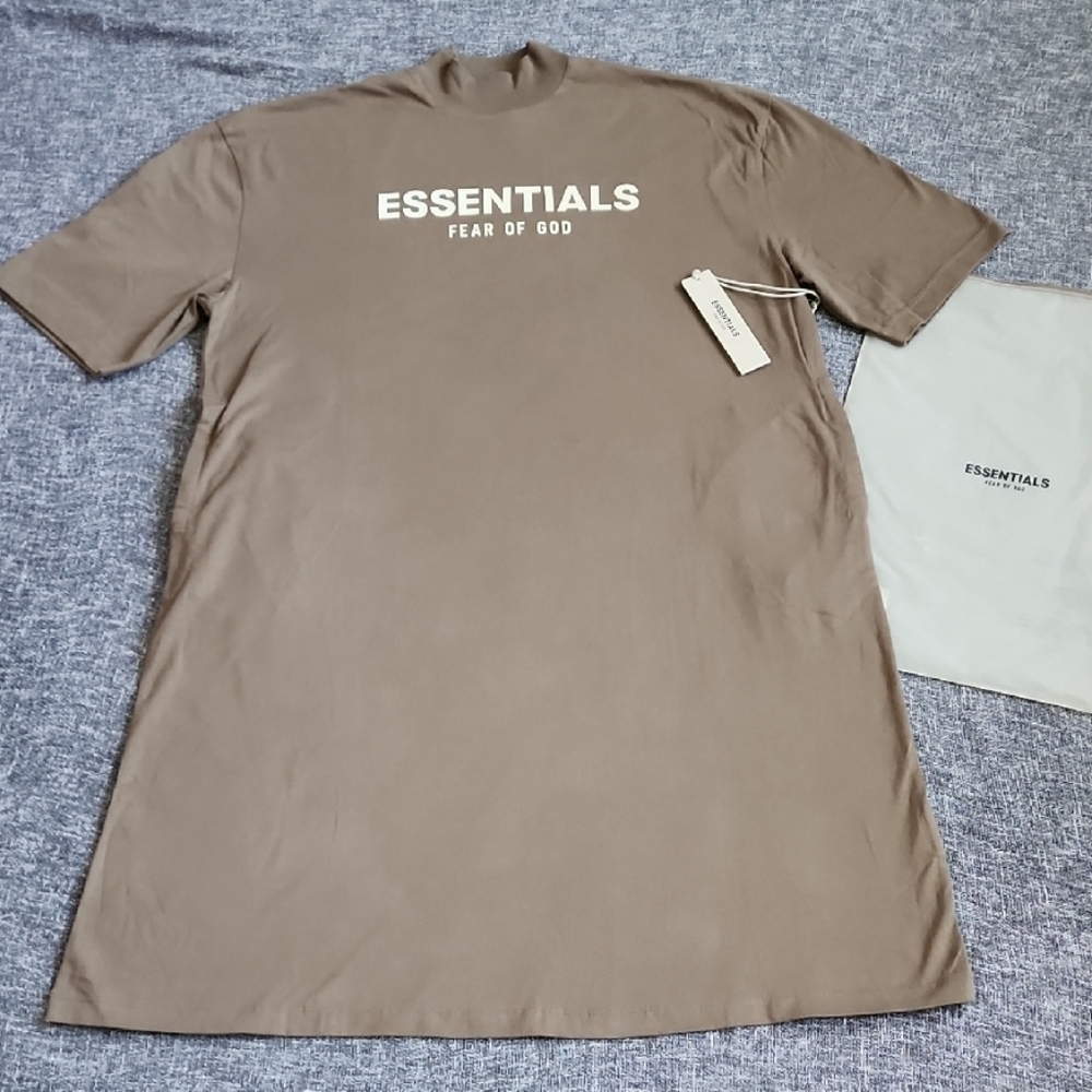 NWT Fear of God Essentials Women's Tee Dress - Wood